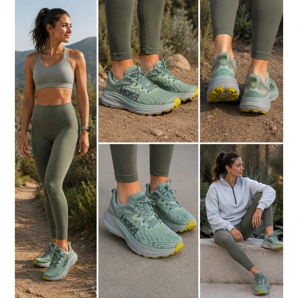 Hoka Challenger ATR 7 Womens Sage Green Trail Running Shoes Sneaker 1134502
